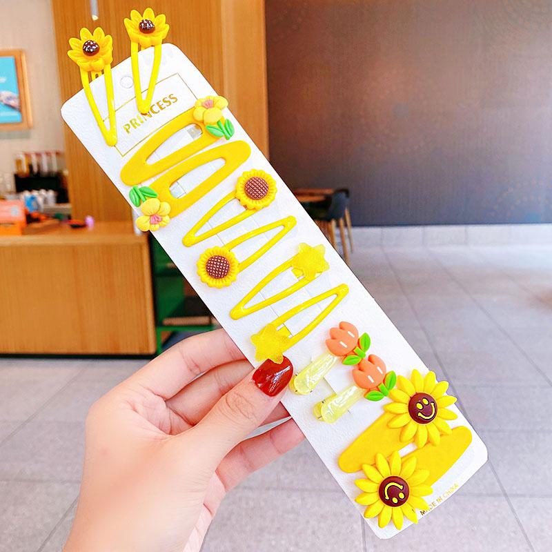 12PCS/Set New Girls Cute Colorful Cartoon Flower Hairpins Children Kids Lovely Hair Clips Barrettes Fashion Hair Accessories