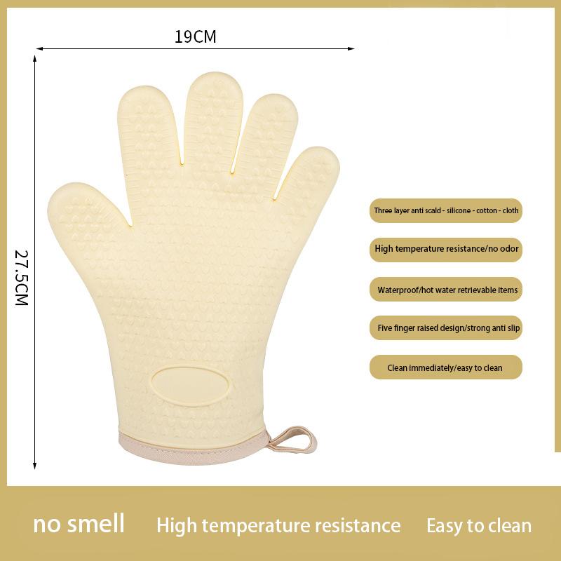Silné silikonové žáruvzdorné rukavice Odolnost vůči vysokým teplotám Kuchyňská trouba Mikrovlnná trouba Pečicí rukavice Protiskluzové Snadno se čistí