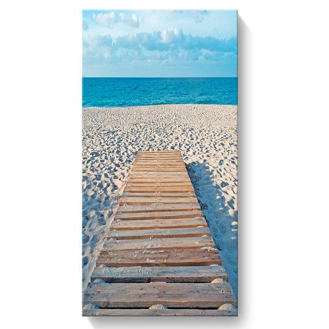 

Морской пейзаж, скандинавское украшение для гостиной, холст, картина, парусная лодка и море, современный отель, клуб, украшение для дома, мост на озере 21*30cm