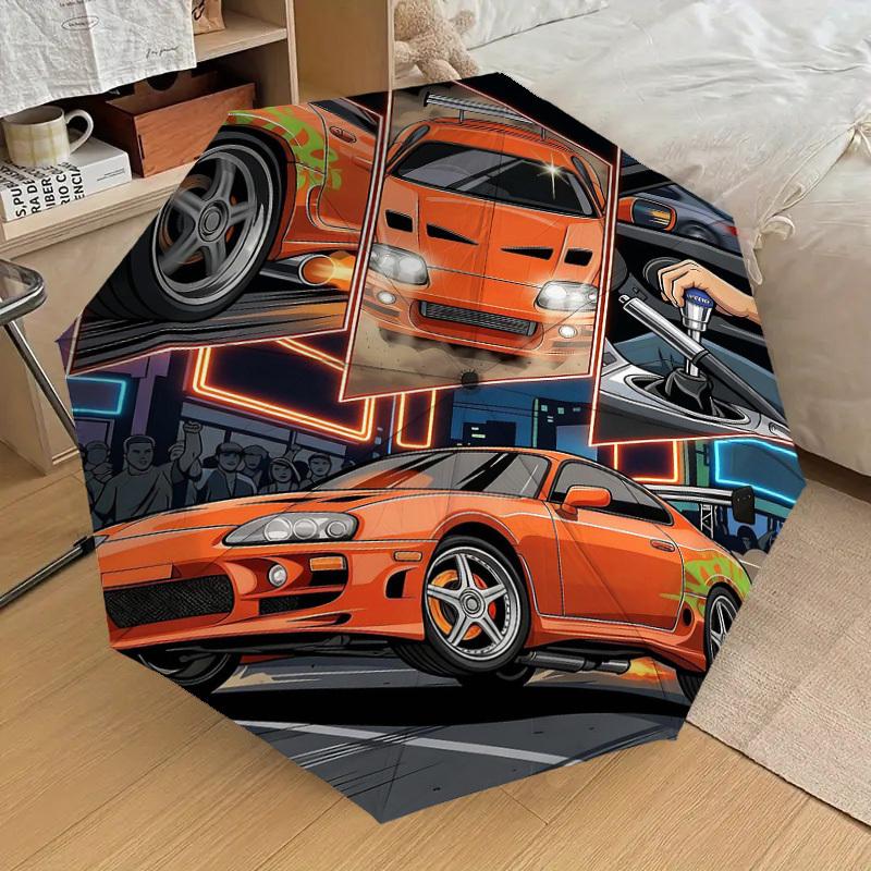 1PC car racing Umbrella-8-Rib Reinforced Portable Folding Travel Suitable for All Seasons Outdoor Daily Use -J0349