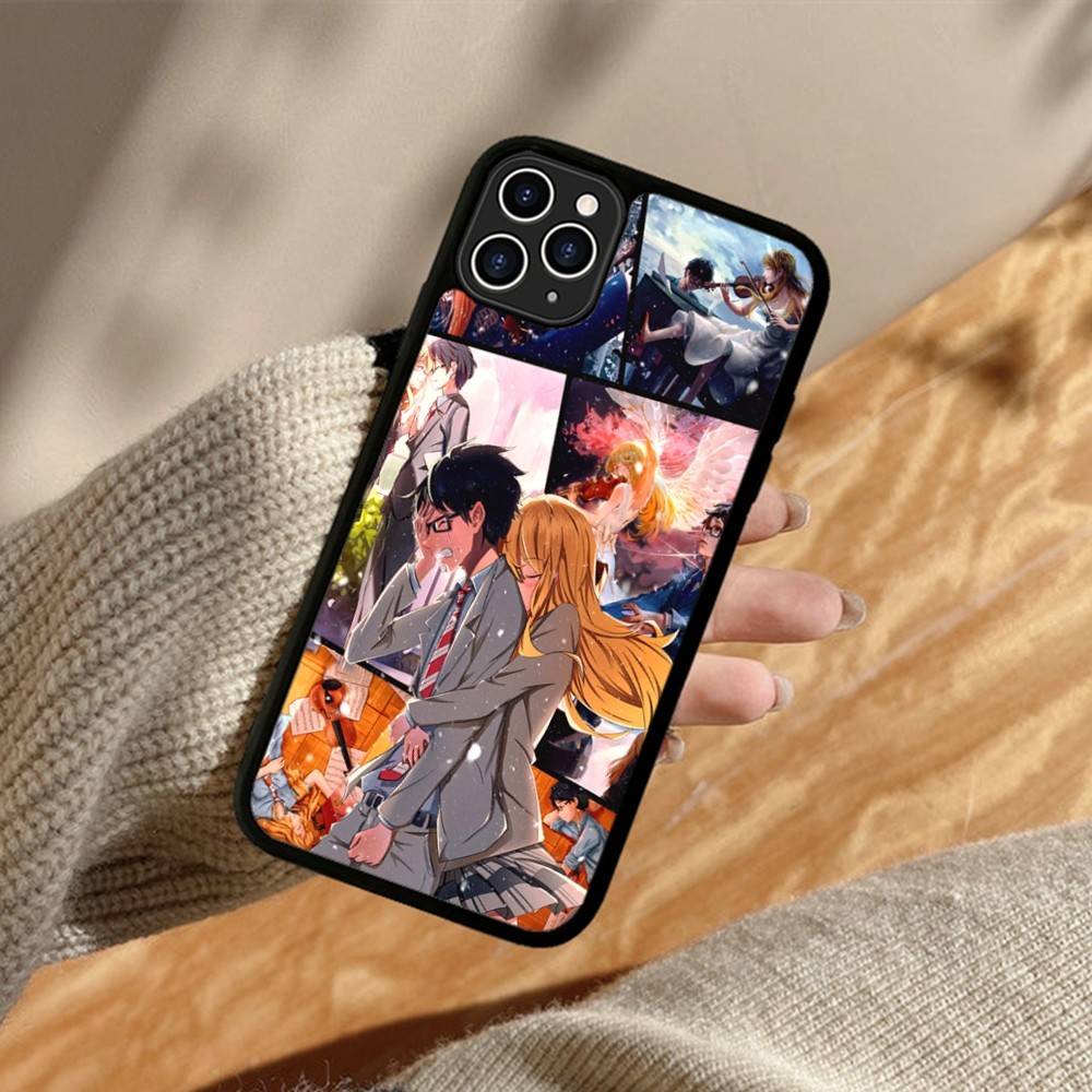 Amine Y-Your Lie In Aprils PC+TPU Protective Phone Case For iPhone 17 16 Pro max 15 Plus 14 13 12 11 Cover