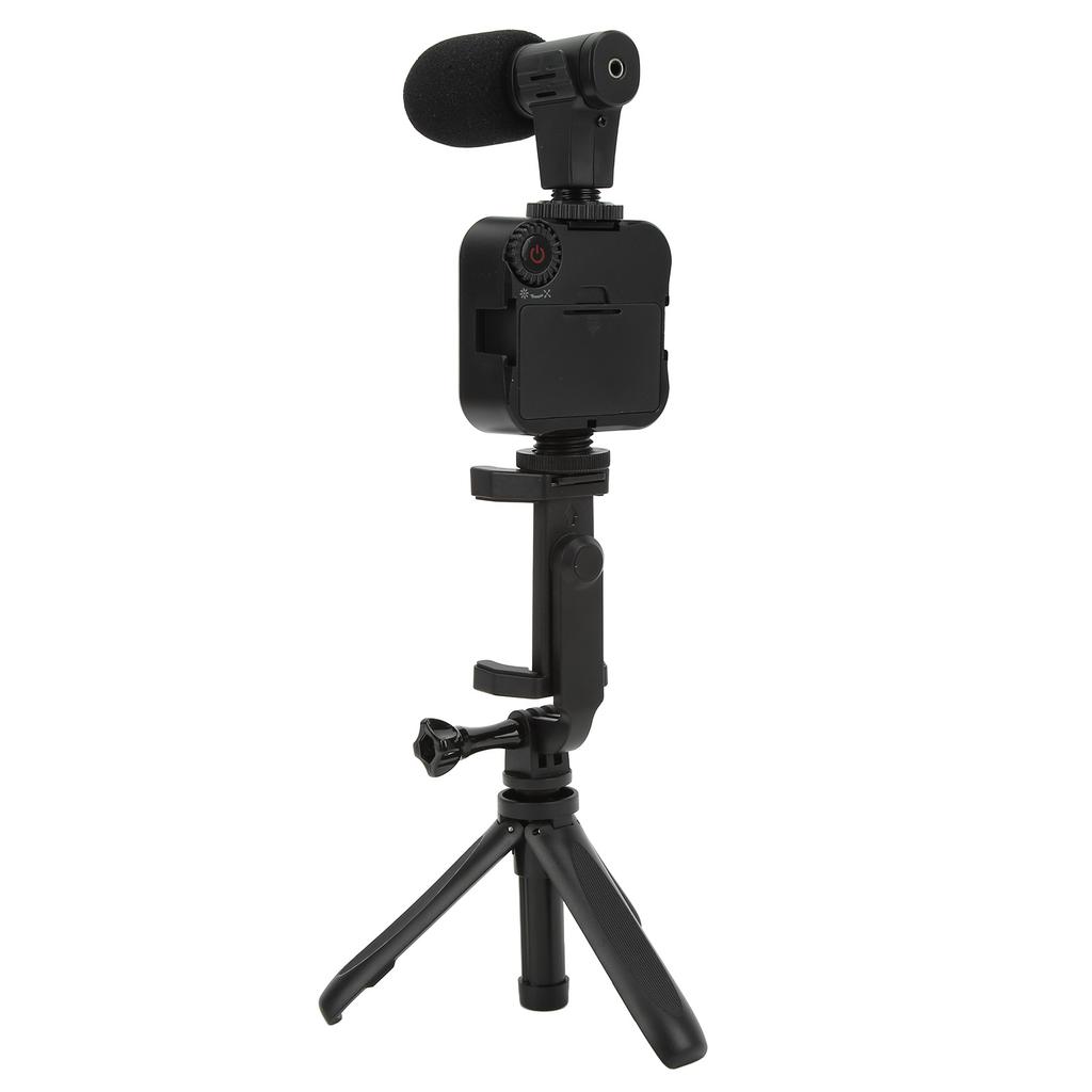 Smartphone Vlogging Kit Live Broadcast Phone Video Microphone Kit with Fill Light Tripod and Phone Holder