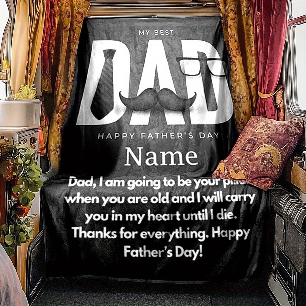 Dad Hero Blanket Personalized Name Soft Comfortable Stylish Blanket Car Blanket Perfect For Travel Camping Outdoor Home Suitable For All Seasons