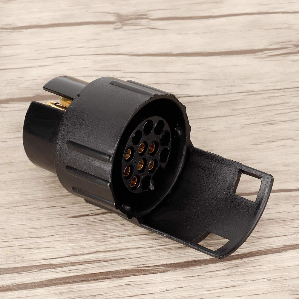 Duokon ABS 7 bis 13 Pin Anhänger LKW Wohnwagen Anhängersteckdose Stecker Konverter Adapter (Schwarz)