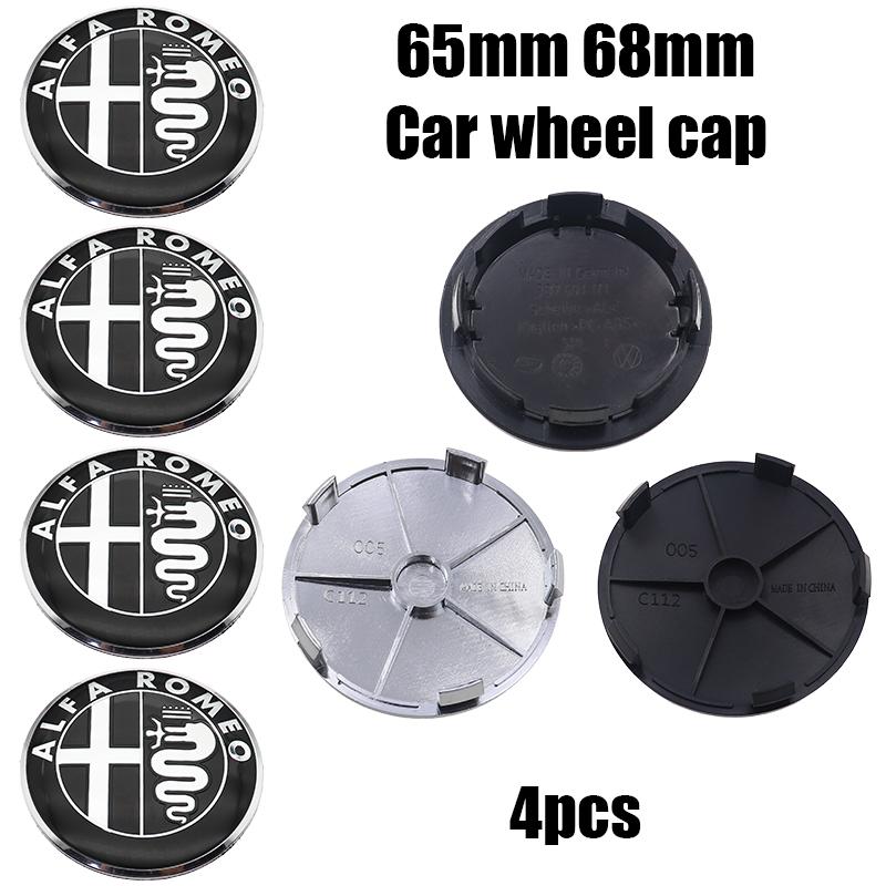 Car Stickers For Alfa Romeo 4pcs 65mm 68mm alfa romeo 3D Car wheel emblem Wheel Center Hub auto Rim refit dust-proof badge cover