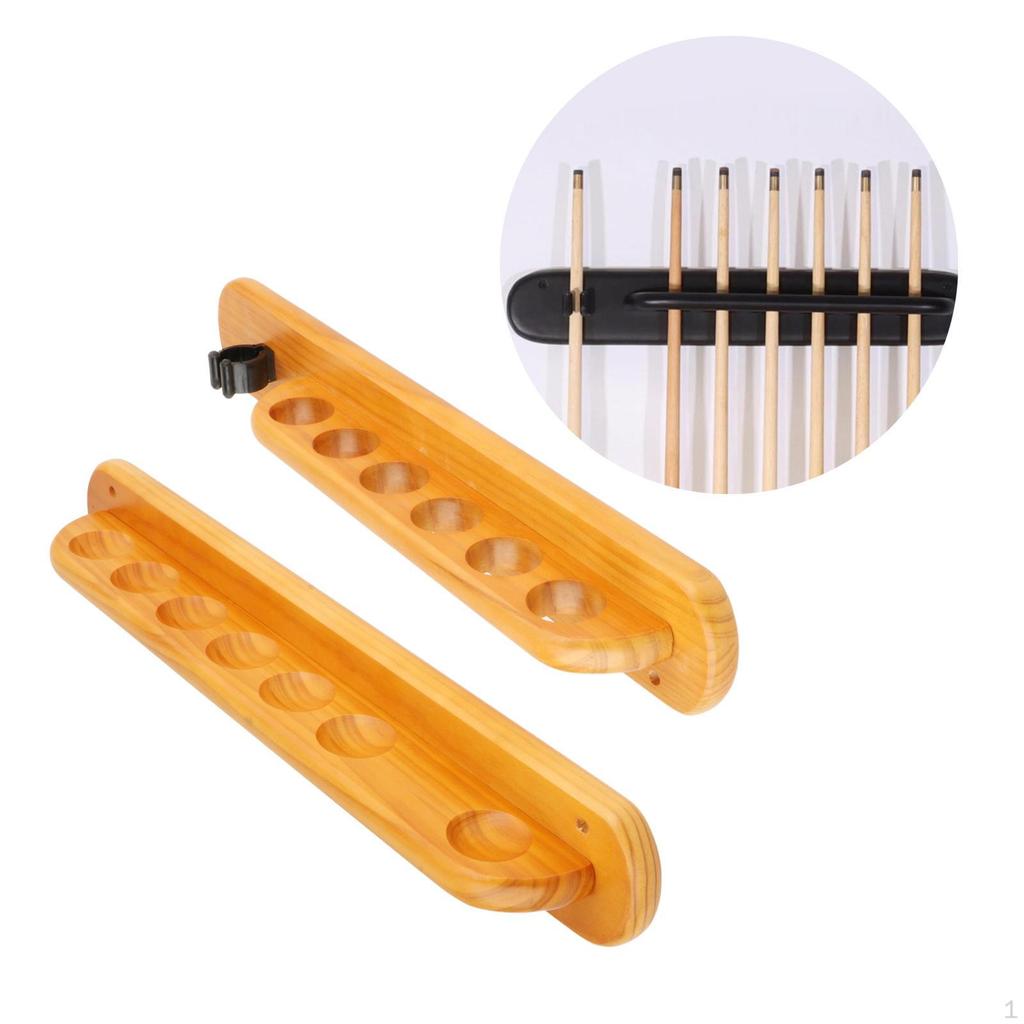 Pool Cue Rack Billiard Wall Mount Rod Holder for Players