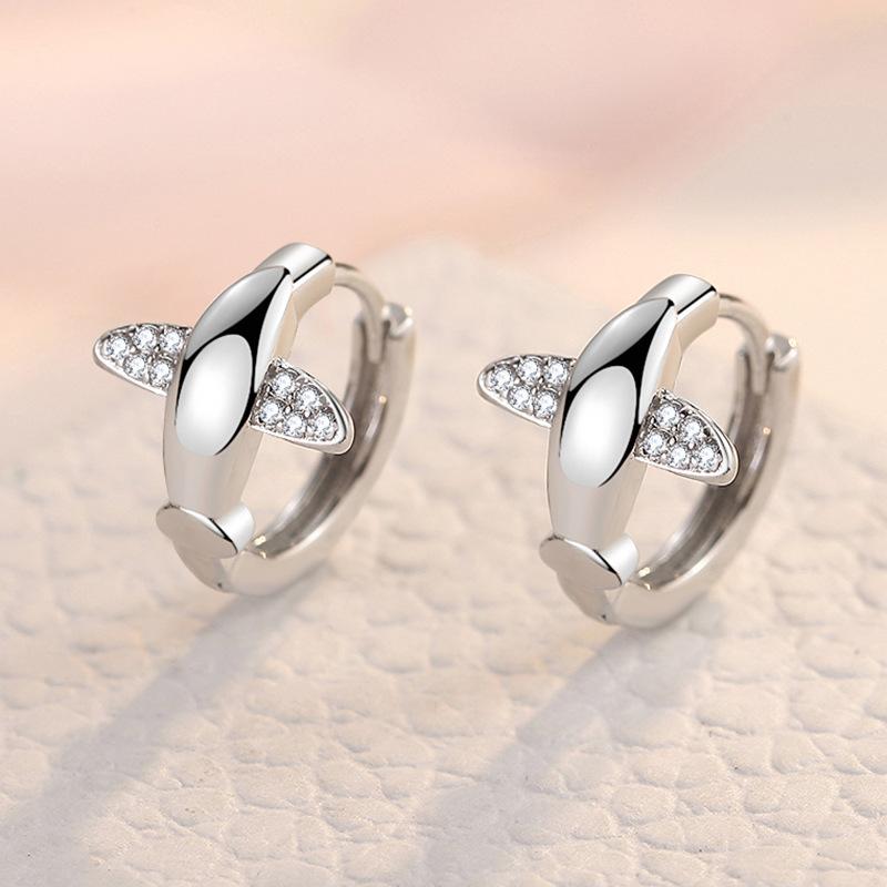 Ohrringe aus 925er Sterlingsilber für Damen, origineller Charme, doppelte Creolen mit Pavé-Zirkonia, feiner Verlobungs- und Jahrestagsschmuck, Geschenk 5355