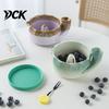 Modern Kitchen Sink Accessory Ceramic Berry Washing Bowl with Drainage Holes, Handmade Fresh Food Storage Container Vegetable Draining Basket,