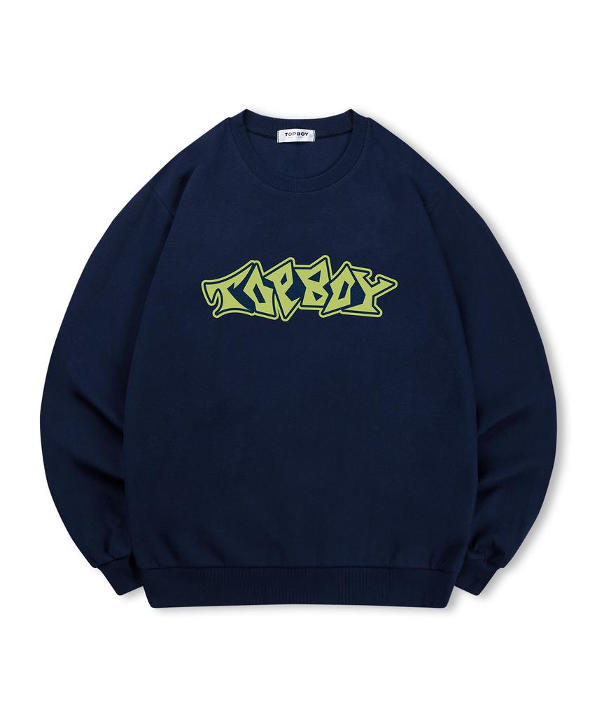 TOPBOY [Non-Fleece Or Fleece] Graffiti Print Sweatshirt (Type C)
