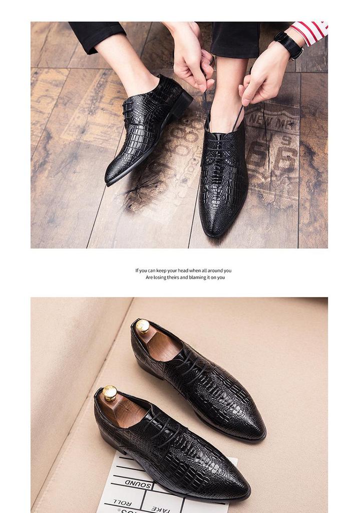 Men's Large Size Pointed Toe Leather Loafers - Hair Stylist Casual British Style