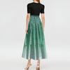 Women's Fashion Casual Belt Short Sleeve Print Round Neck Stitching Elegant Temperament Dress
