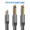 2 in 1 3.5mm To 2 6.35mm Audio Cable 3.5mm Jack To 6.5mm Jack Cable  Speaker/Mixer/Amplifier/TV