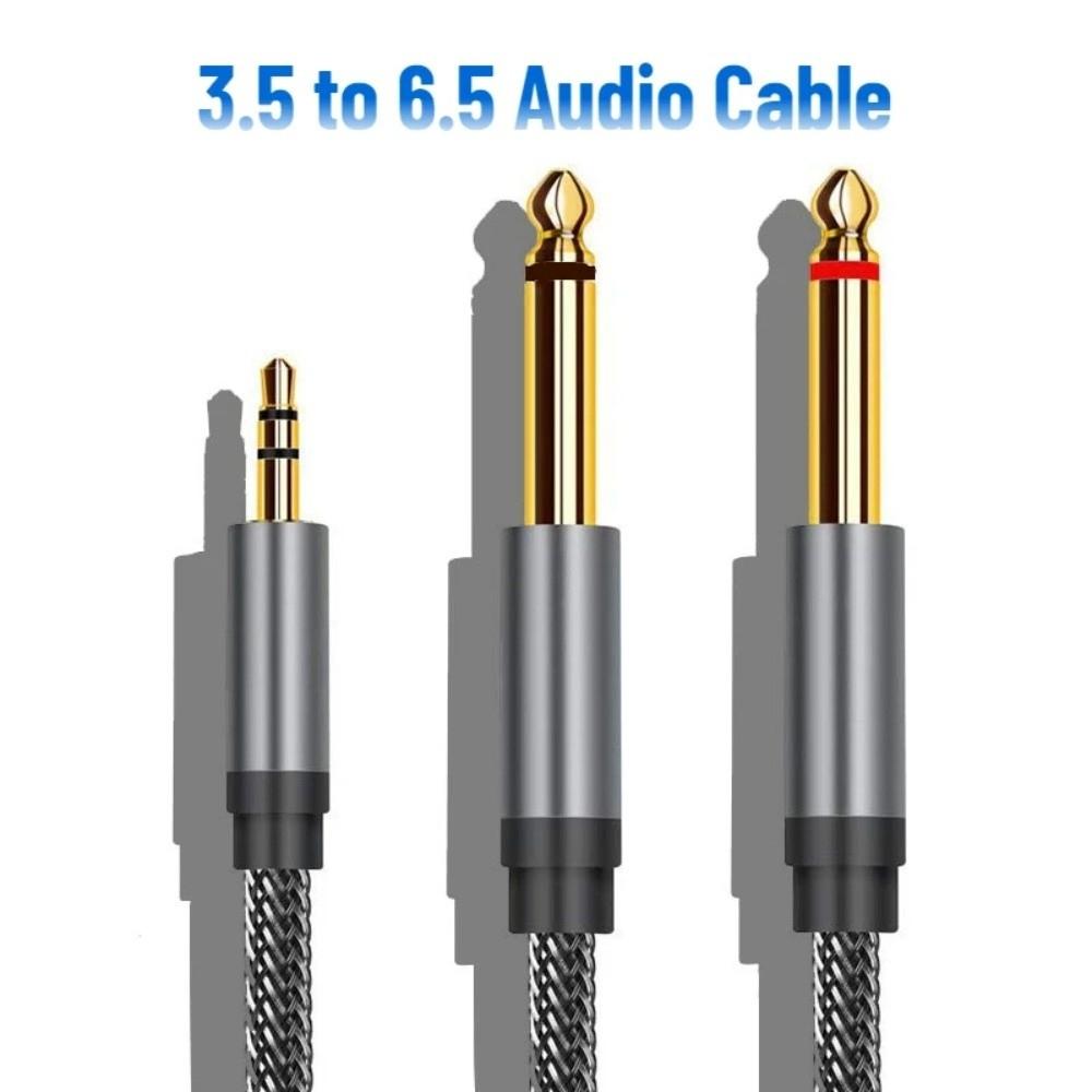 2 in 1 3.5mm To 2 6.35mm Audio Cable 3.5mm Jack To 6.5mm Jack Cable  Speaker/Mixer/Amplifier/TV