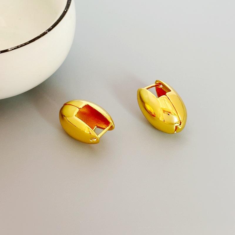 

Design Glossy Earrings, Female Geometric Studs, High-End Oval Ball Earrings, Light Luxury Earrings золотой