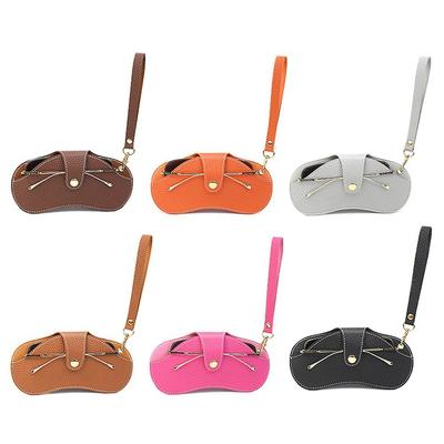 Travel Office Hanging Neck Wrist PU Leather Sunglasses Case Glasses Bag Glasses Storage Box