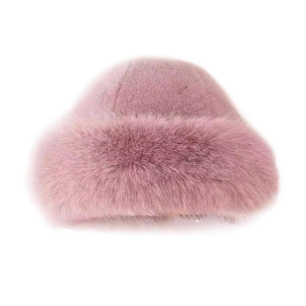 Winter Thick Warm Furry Beanie Hat Mongolian Style Ear Protection Plush Cap, Casual Solid Color Brimless Hat for Women Men