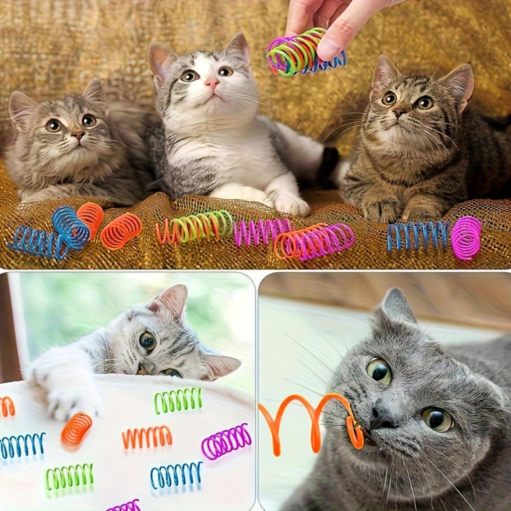 Spring Toy, Spiral Interactive Toy for Cats, Suitable for Indoor Colorful Play, Pouncing, and Biting