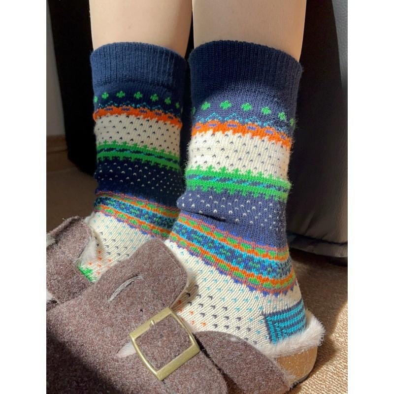 Socks Thick Thread Kaji Retro Ethnic Style Trend Couple American Street Medium Tube Stacking Socks