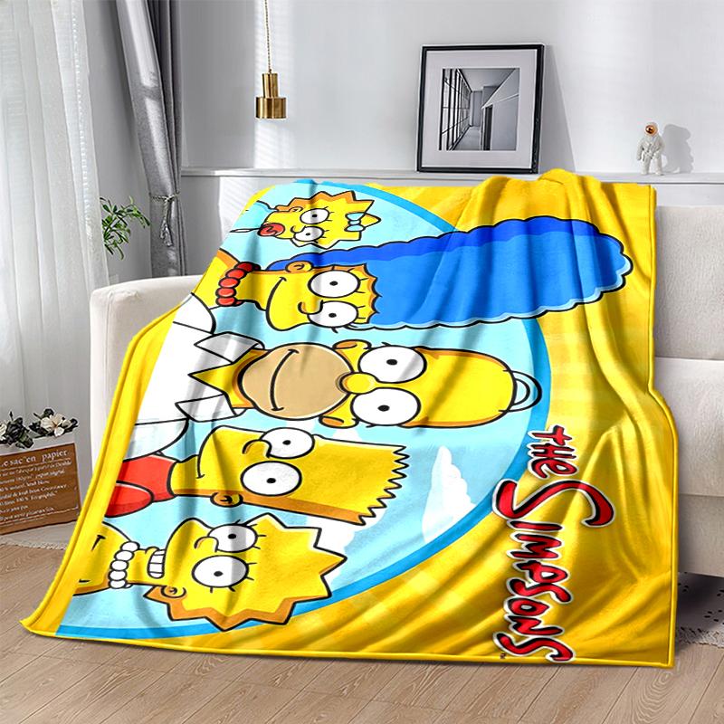 1Pc Simpsons Family Blanket Soft And Comfortable Casual Warm Camping Travel Christmas Halloween Gift M292175