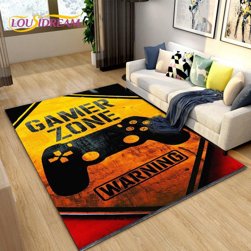 Cartoon Gamer Game Controller Area Rug Large,Carpets Rug for Living Bedroom Sofa Doormat Decoration,Kids Play Non-slip Floor Mat