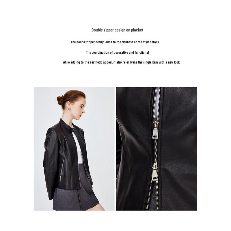 Navigare Women's Biker Style Short Leather Jacket