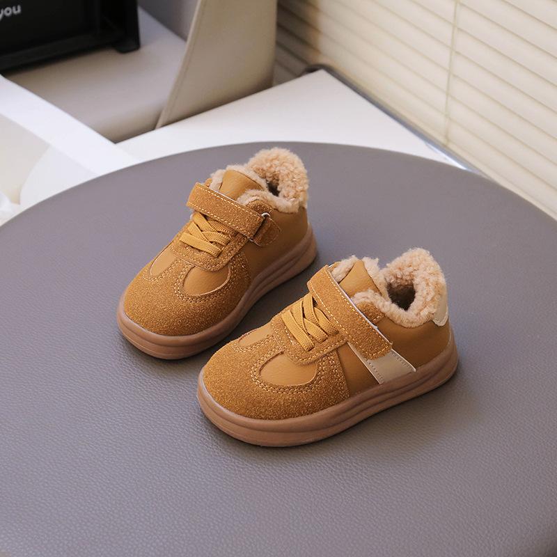 Boys and girls 2025 winter new casual velvet versatile fashion children's warm cotton boots children's shoes sports shoes