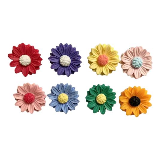 

8Pcs Mini Resin Sunflower Refrigerator Magnet Colorful Flower Shape Fridge Magnet Memo Notes Photo Holder Home Kitchen Office Decoration 1 Set