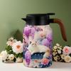 Floral Printing Flower Insulated Kettle Retro Vacuum Flask Thermal Bottle  for Outdoor
