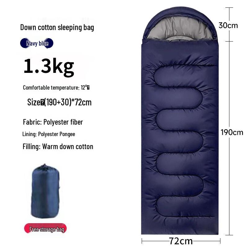 1.8kg Warm 5°C Spring/Autumn Adult Sleeping Bag, Portable Cotton, Cold-Proof, Ideal for Office Naps