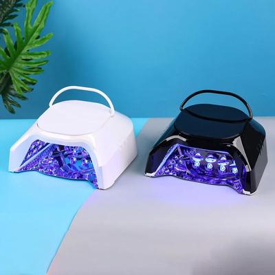 Lámpara de uñas LED UV portátil recargable de 86 W con luz dual interior y acabado de espejo único y avanzado
