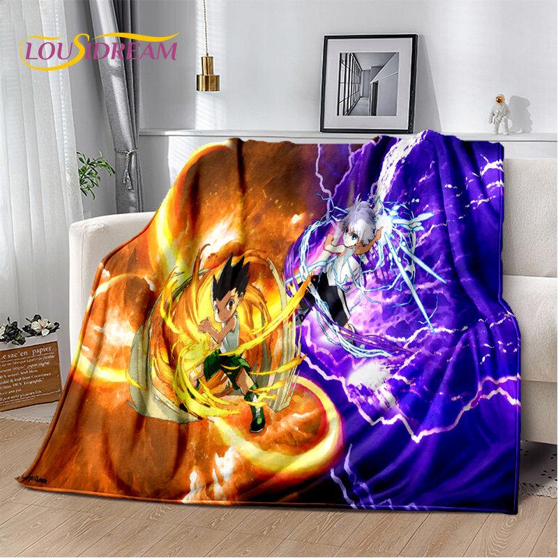 Anime Hunter×Hunter HxH Cartoon puha plüss takaró, flanel takaró kidobó takaró nappaliba hálószoba ágy kanapé piknik huzat