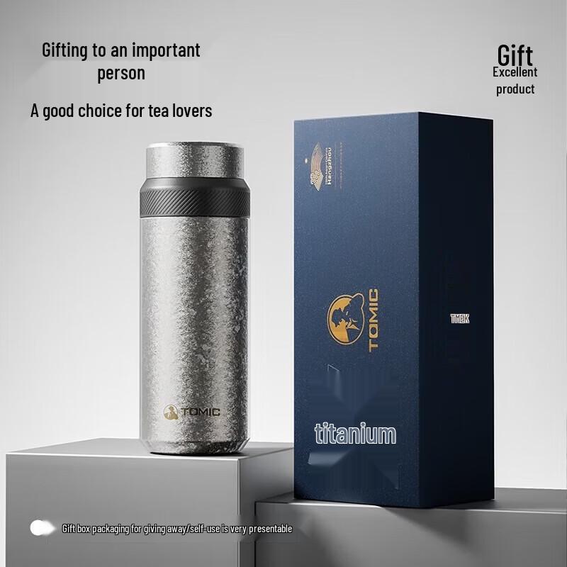 

TOMIC 400ml Titanium-Lid Insulated Tea Mug