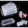 Clear Plastic Pencil Box, 2 x 3 Tier Stackable Table Pen Box, Home Storage Container with Handle, Storage B with Lids, Pencil Case Stationery