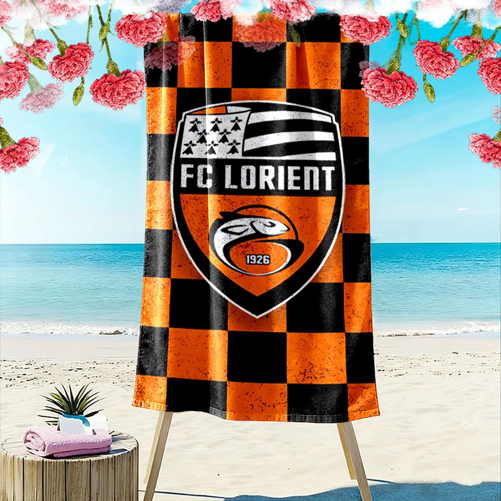 FC Lorient Badge Design Beach Towel Quick-drying for Travel Outdoor Sports Jogging Beach and Swimming