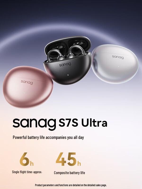 SANAG S7S Ultra Ear-Clip Wireless AI Translation Earphones