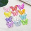 12pcs Acrylic Butterfly Charms - Vibrant Multicolor Iridescent Butterfly Charms with Glossy Finish, Durable DIY Jewelry Making Supplies