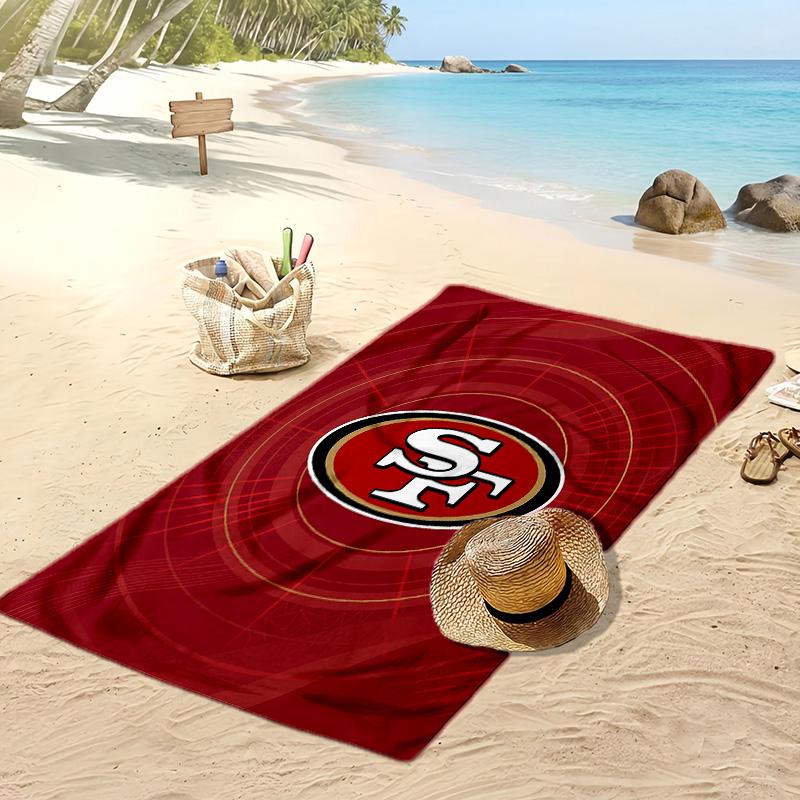 Asciugamano da Spiaggia Stampa San Francisco 49ers Morbido Portatile Asciugatura Rapida?Asciugamano Asciutto Per Piscina Vacanza Estiva Sport all'Aperto