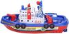 Fauitay Music Light Boat Toy, Automatic Water Spray Electric Bath Toy with Simulated Siren Sound, Rounded Edges Safe Non-Toxic Kids Bath Time Toy
