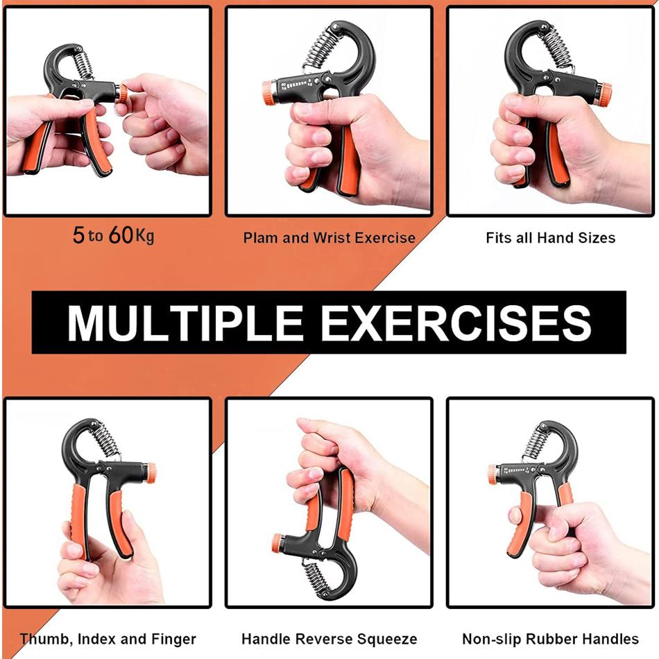 5 To 60 Kg Gym Fitness Grip Strengthener Men's Adjustable Finger Heavy Duty Exerciser Strength Muscle Recovery Grip Strengthener Trainer