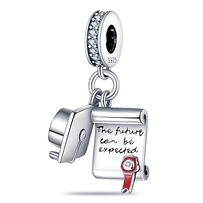 Graduation Charms Coppertrip Phone Charms Bead Friendship Schoolbag Pendants Fit Bracelet Diy Jewelry Marking