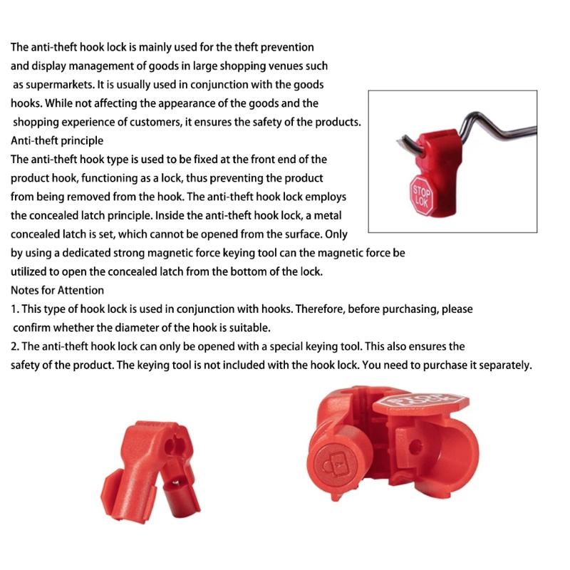 Universals 6mm Hole Anti Theft Hook Fasteners for Shelving Durability ABS Construction Easy Installation