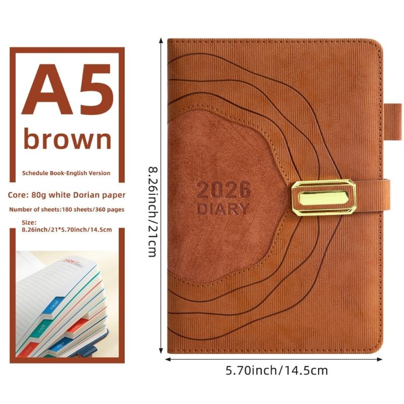 2026 Planner Organizers 365 Daily Pages Small Size PU Leather Cover Thick Linen Paper Suitable for Professional