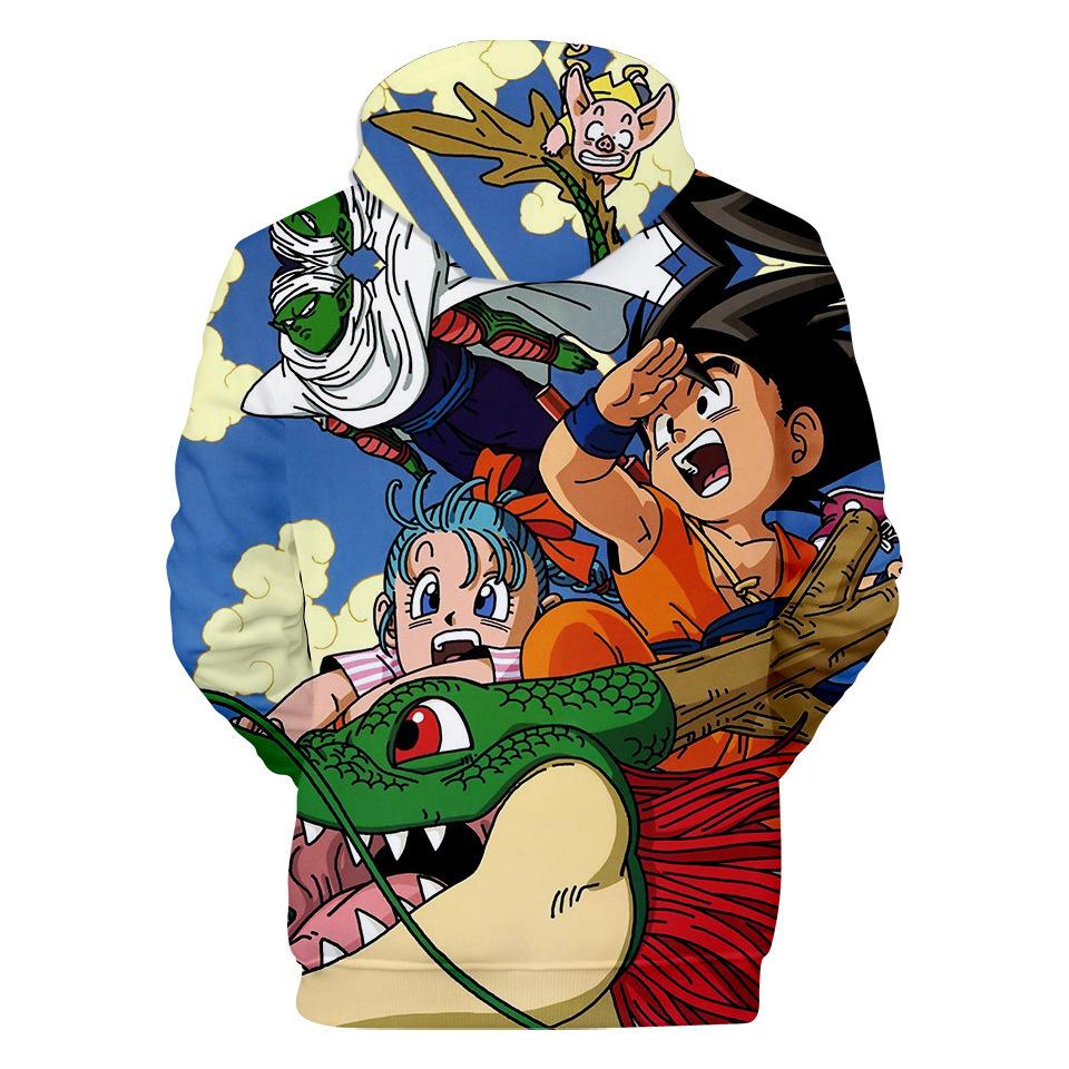 10 Colors Men Women Anime Hoodies New Streetwear Casual DRAGON BALL Z Cartoon Printed Hooded Pullover Sweatshirts