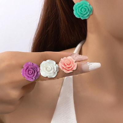 Simulation Rose Flower Stud Earrings, Sweet Temperament, Small and Fresh Handmade Girl Age-reducing Models, Exquisite