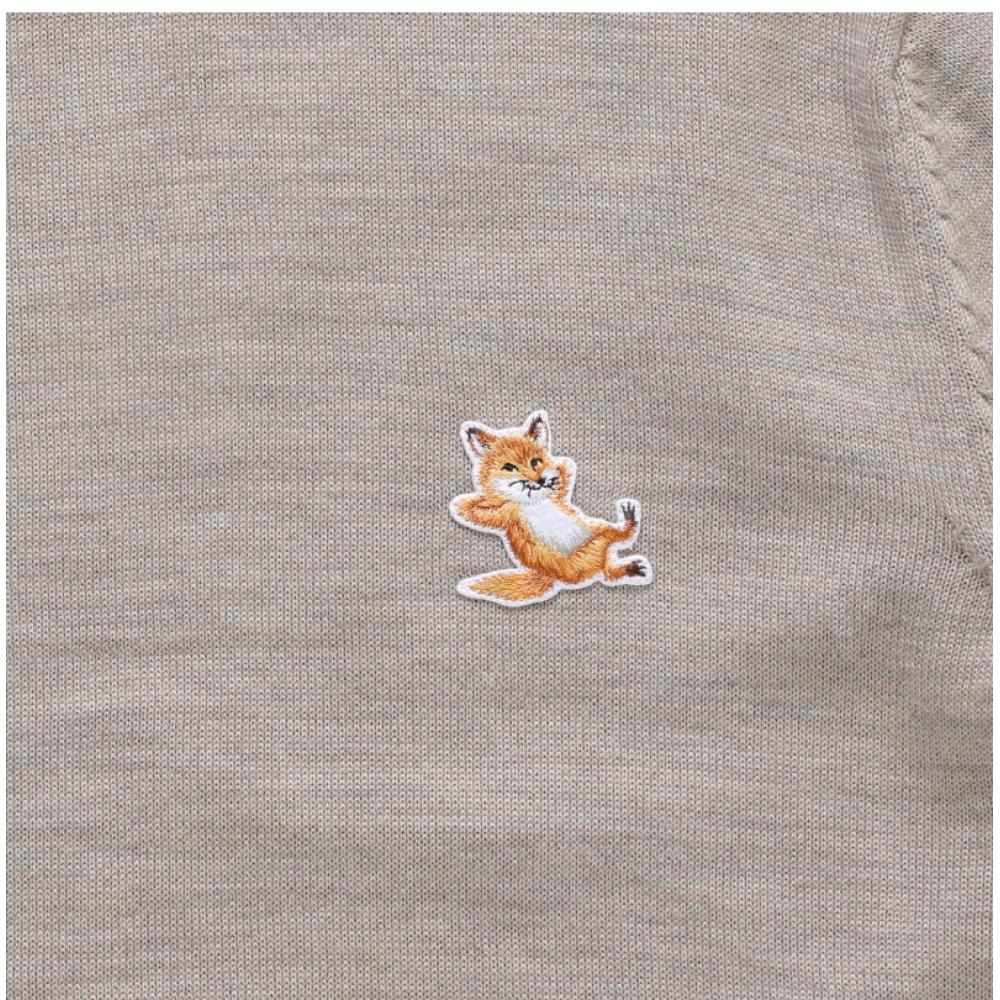 Maison Kitsune Km00501kt1036 H250 Chillax Fox Patch Mens Knit
