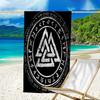 Beweis Strandtuch mit einem Valknut-Muster - weich, saugfähig, schnell trocknend, maschinenwaschbar - perfekt zum Schwimmen, Camping, Baden