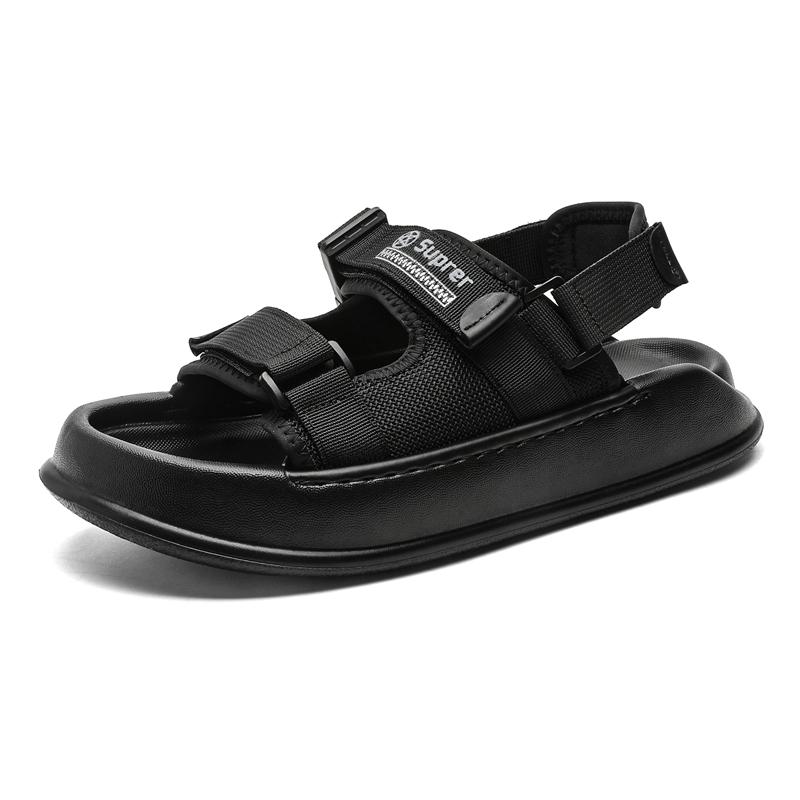 

Fashion Summer Trendy Men s Sandals Classic and Comfortable Styles Outdoor leisure beach walking Daily quality Black shoes breathable 44 чёрный