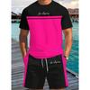 Summer New Arrival Men's Letter Print Short-Sleeve T-Shirt Stylish Mens Shorts Set Vacation Beach Casual T-Shirt Summer Top