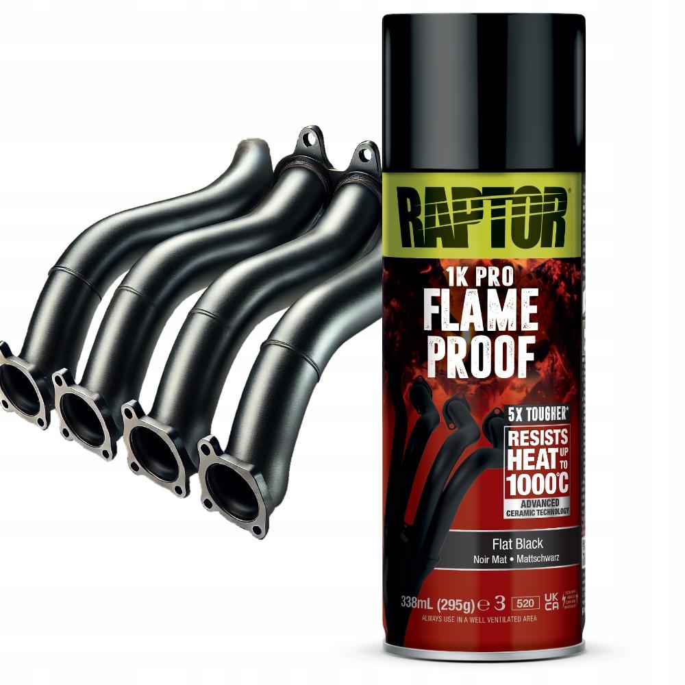 Raptor Lakier Czarny Mat Odporny Na Wysokie Temperatury Do 1000°C Spray