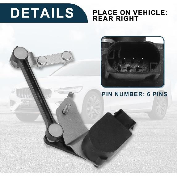 Air Suspension Ride Height Level Sensor for Volvo S60 2011-2016 No.31288274/31300179 | Rear Right Height Level Sensor 1 Pc